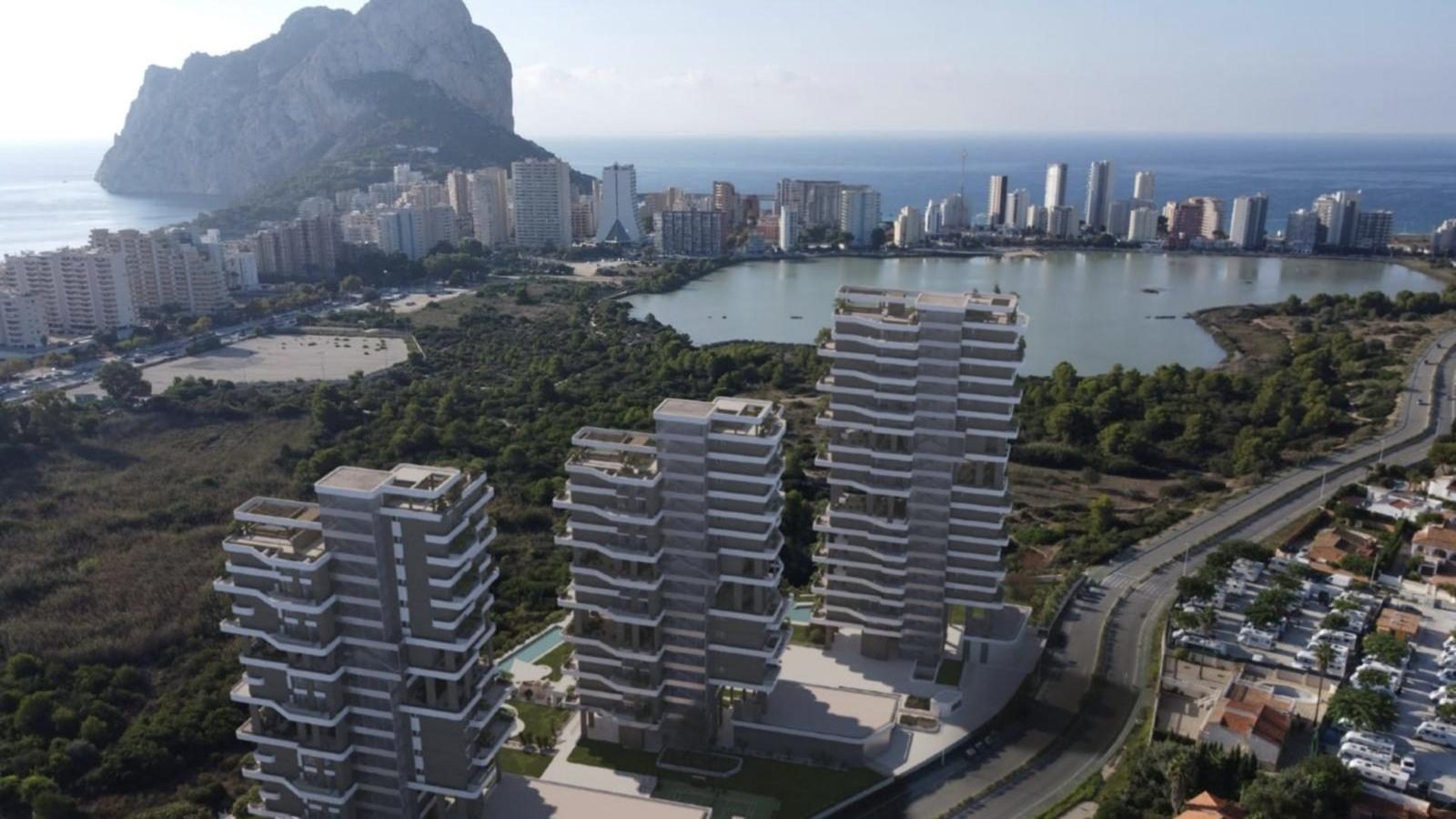 Aerial view of Calpe with the Peñón de Ifach