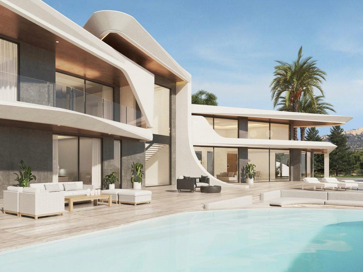 Terrace and pool of a luxury villa